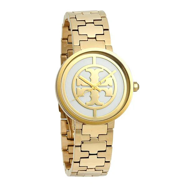 Tory Burch Reva Gold Dial Gold Steel Strap Watch for Women - TBW4011