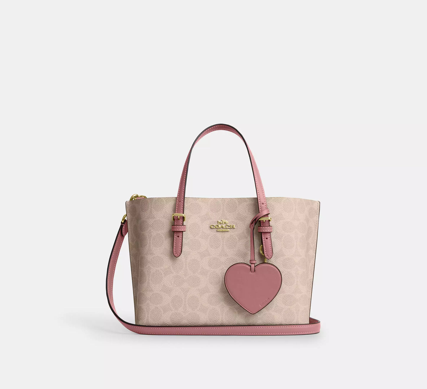 Coach Mollie Tote Bag 25 In Signature Canvas With Heart Charm