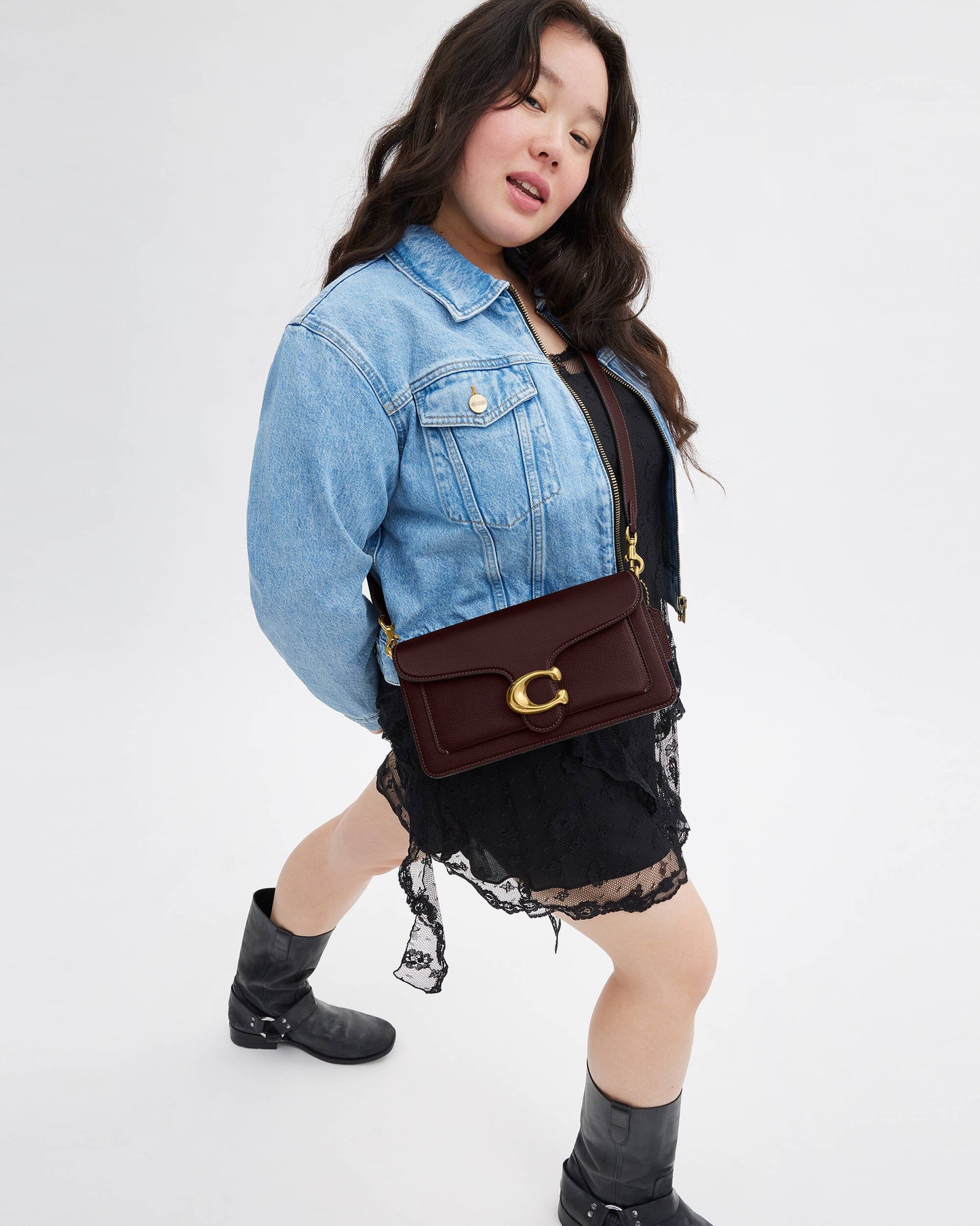 Tabby Shoulder Bag 26 in  BURGUNDY