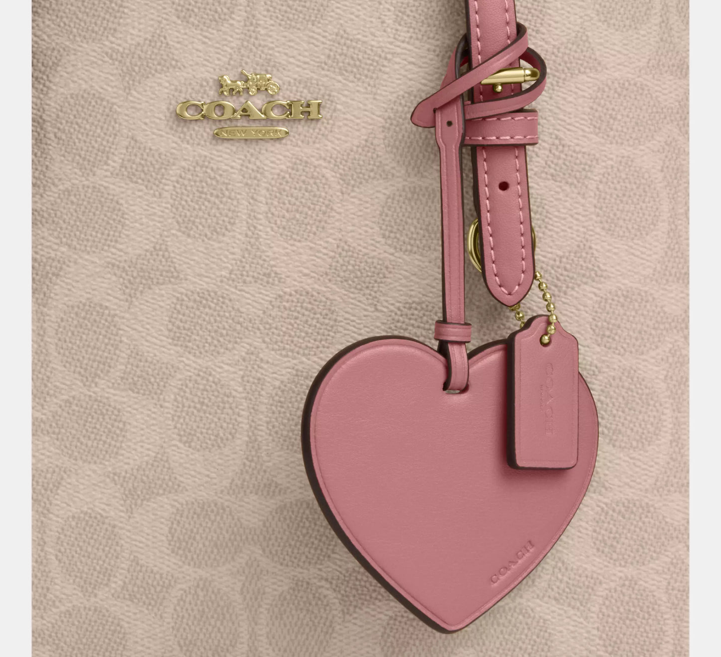 Coach Mollie Tote Bag 25 In Signature Canvas With Heart Charm