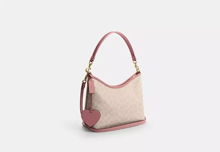 Coach Laurel Shoulder Bag In Signature Canvas With Heart Charm