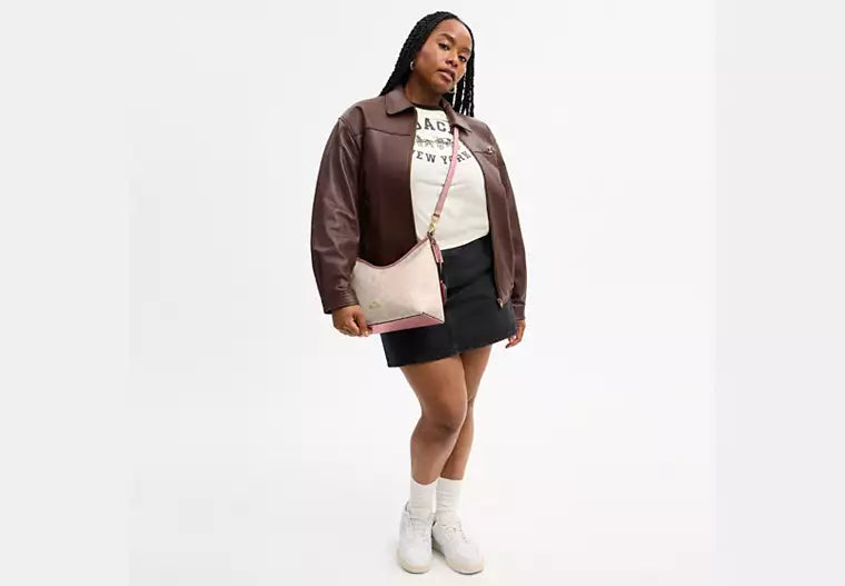 Coach Laurel Shoulder Bag In Signature Canvas With Heart Charm