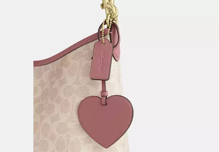 Coach Laurel Shoulder Bag In Signature Canvas With Heart Charm