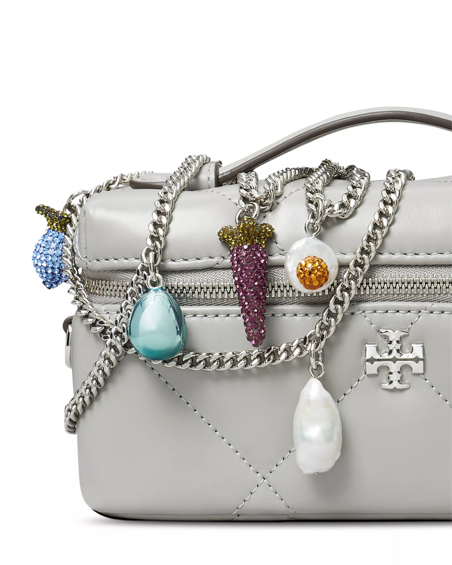 Tory Burch Kira Diamond Quilted Charm East-West Vanity Case