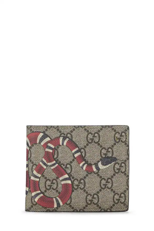 Gucci  gg supreme canvas king snake bifold wallet