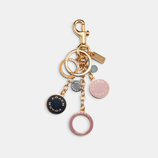 Coach Circles Cluster Bag Charm in the gold/multi color
