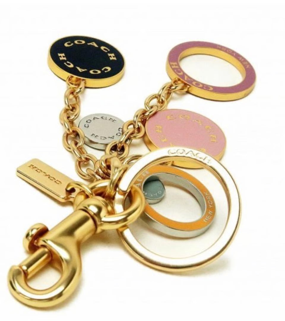 Coach Circles Cluster Bag Charm in the gold/multi color