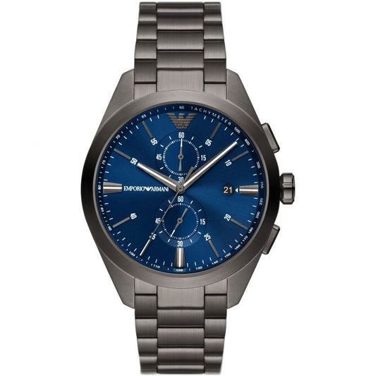 Emporio Armani Men’s Quartz Grey Stainless Steel Blue Dial 42mm Watch AR11481