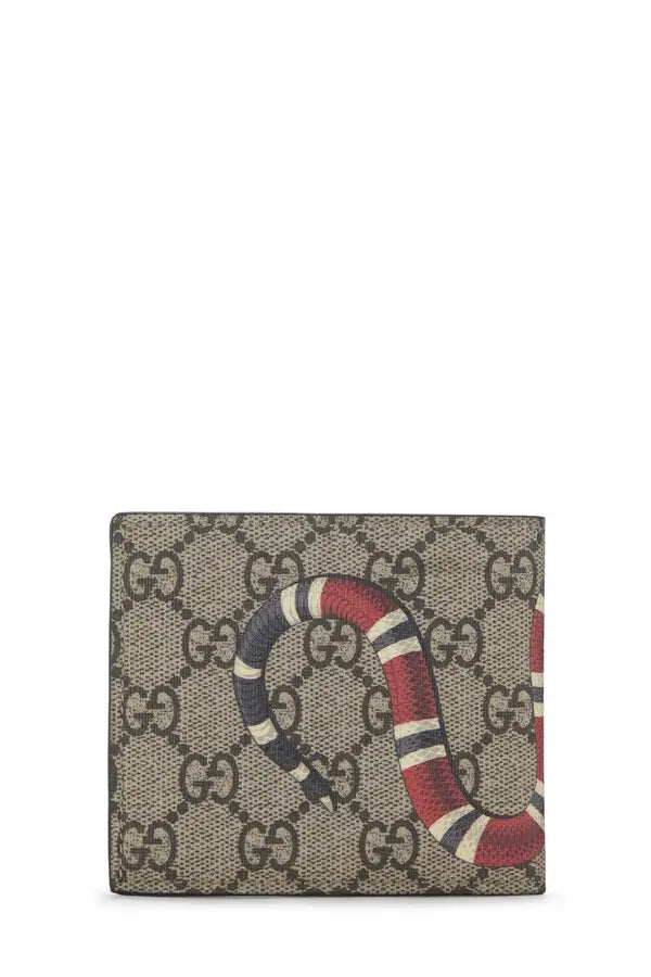 Gucci  gg supreme canvas king snake bifold wallet