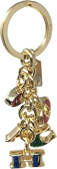 Coach Letter Mix Key FOB Charm Gold & Multi