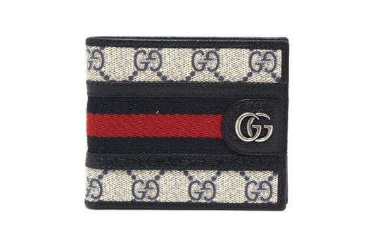 Gucci GG Supreme Monogram Web Mens Ophidia Bi-Fold Wallet