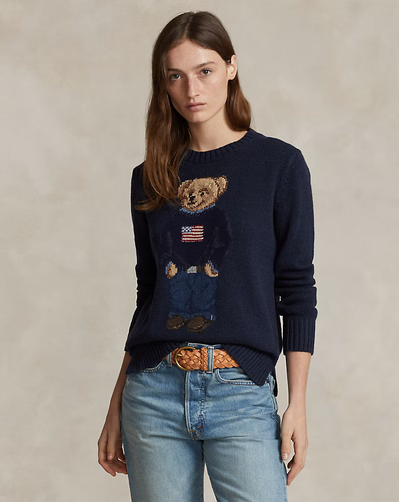 Polo Ralph Lauren Bear Cotton-Linen Jumper