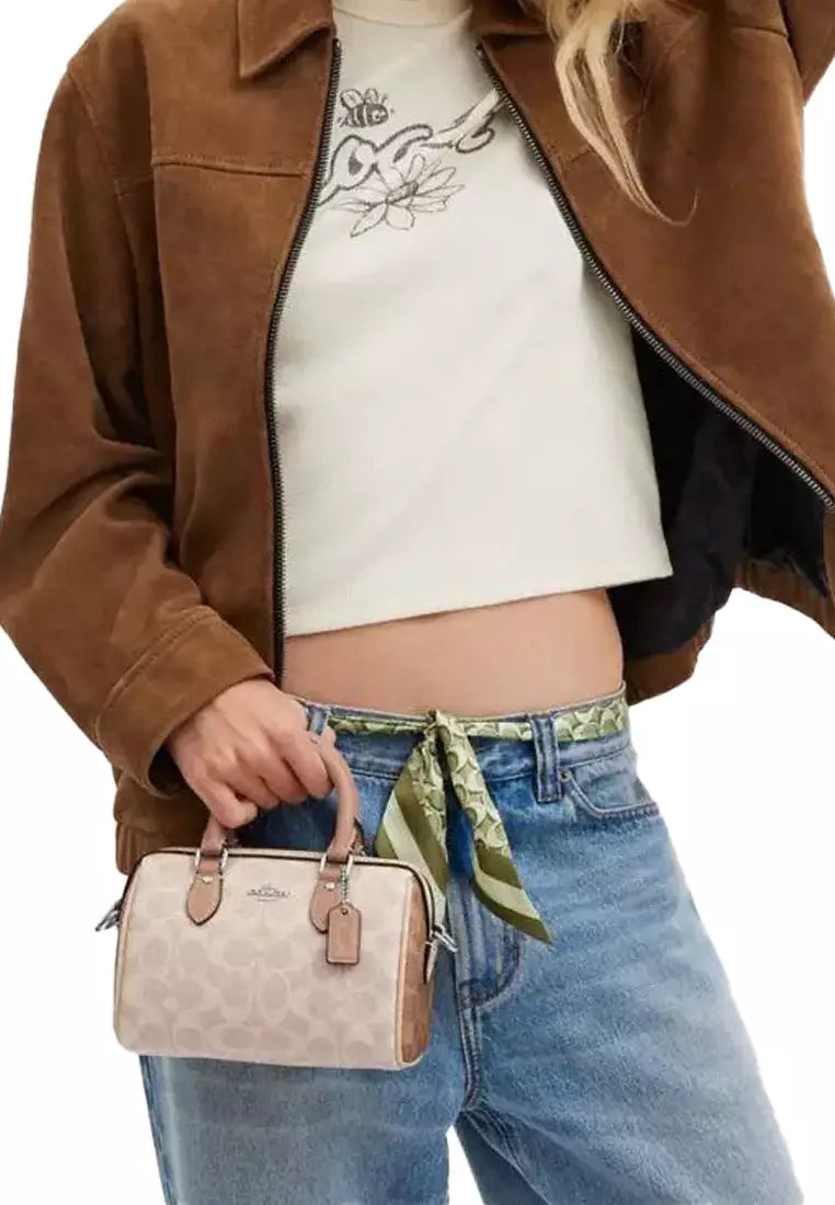 Coach Mini Rowan Crossbody Bag In Blocked Signature Canvas