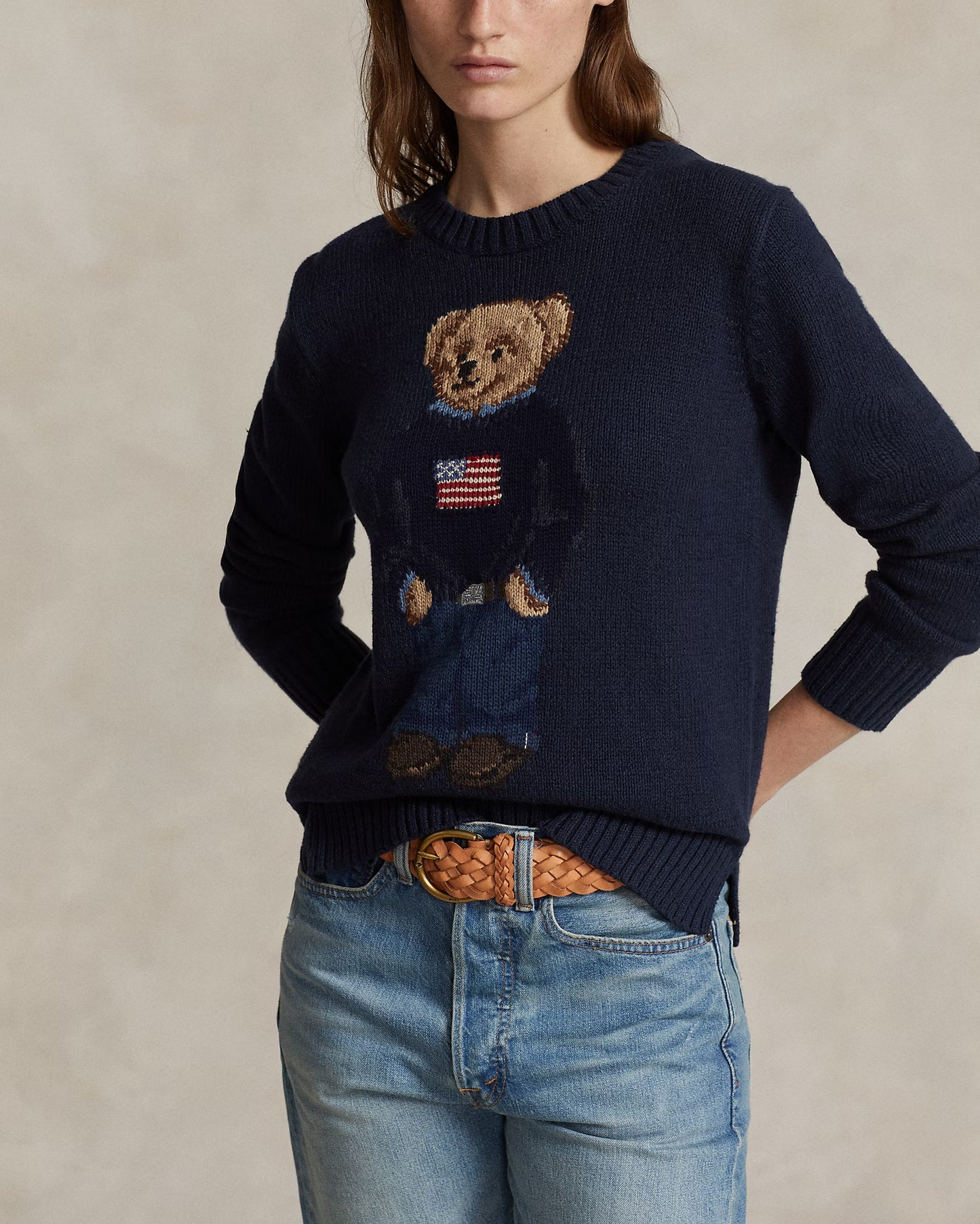Polo Ralph Lauren Bear Cotton-Linen Jumper