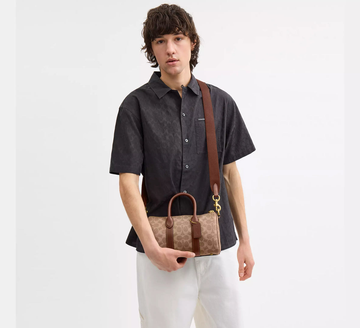 Coach Compass Bag 25 In Signature Canvas