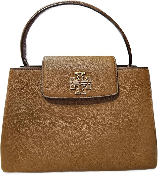 Tory Burch Britten Moose Brown Satchel, Medium, Women's