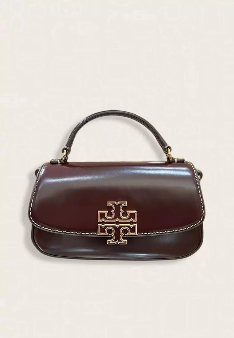 Tory Burch Britten Smooth Mini Top Handle Tempranillo