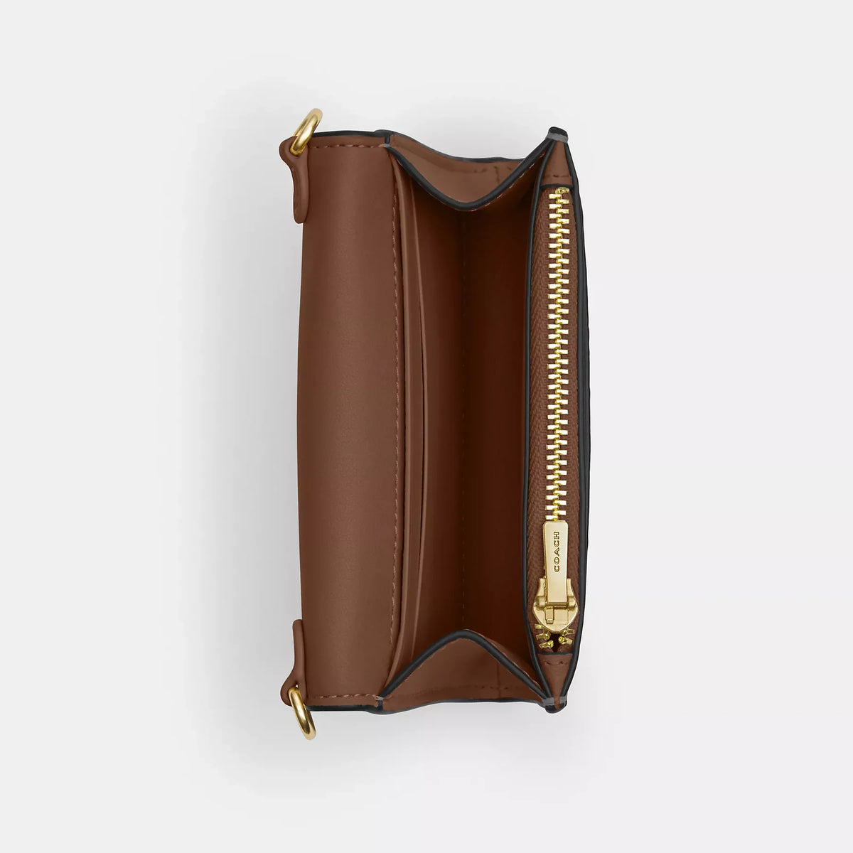Coach mini envelope wallet with strap in signature canvas