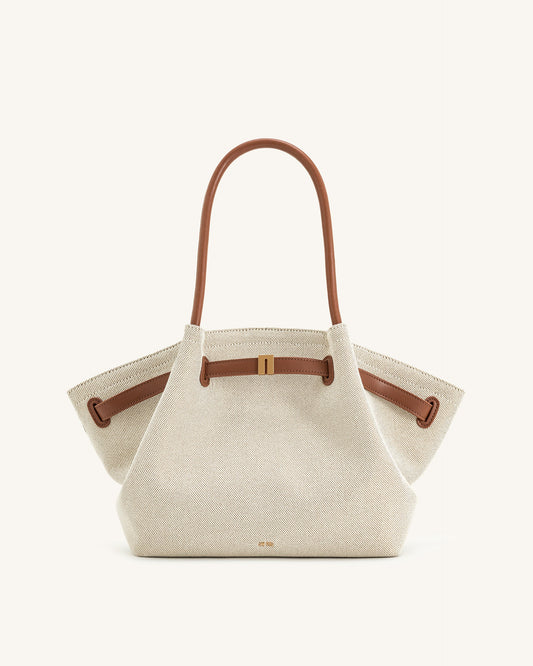 Jw Pei Hana Medium Tote Bag - Brown Canvas