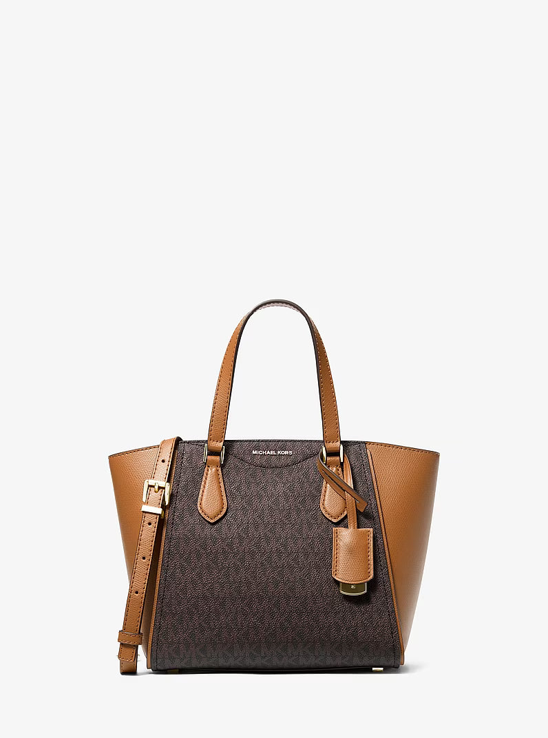 Michael Kors Taryn Small Signature Logo and Leather Convertible Crossbody Bag