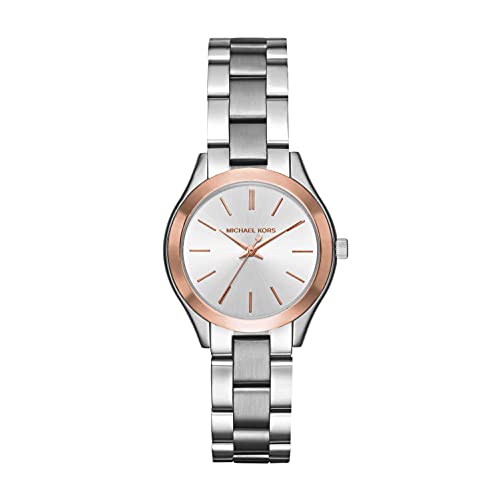 Michael Kors Mini Slim Runway Silver Dial Silver Steel Strap Watch For Women - MK3514