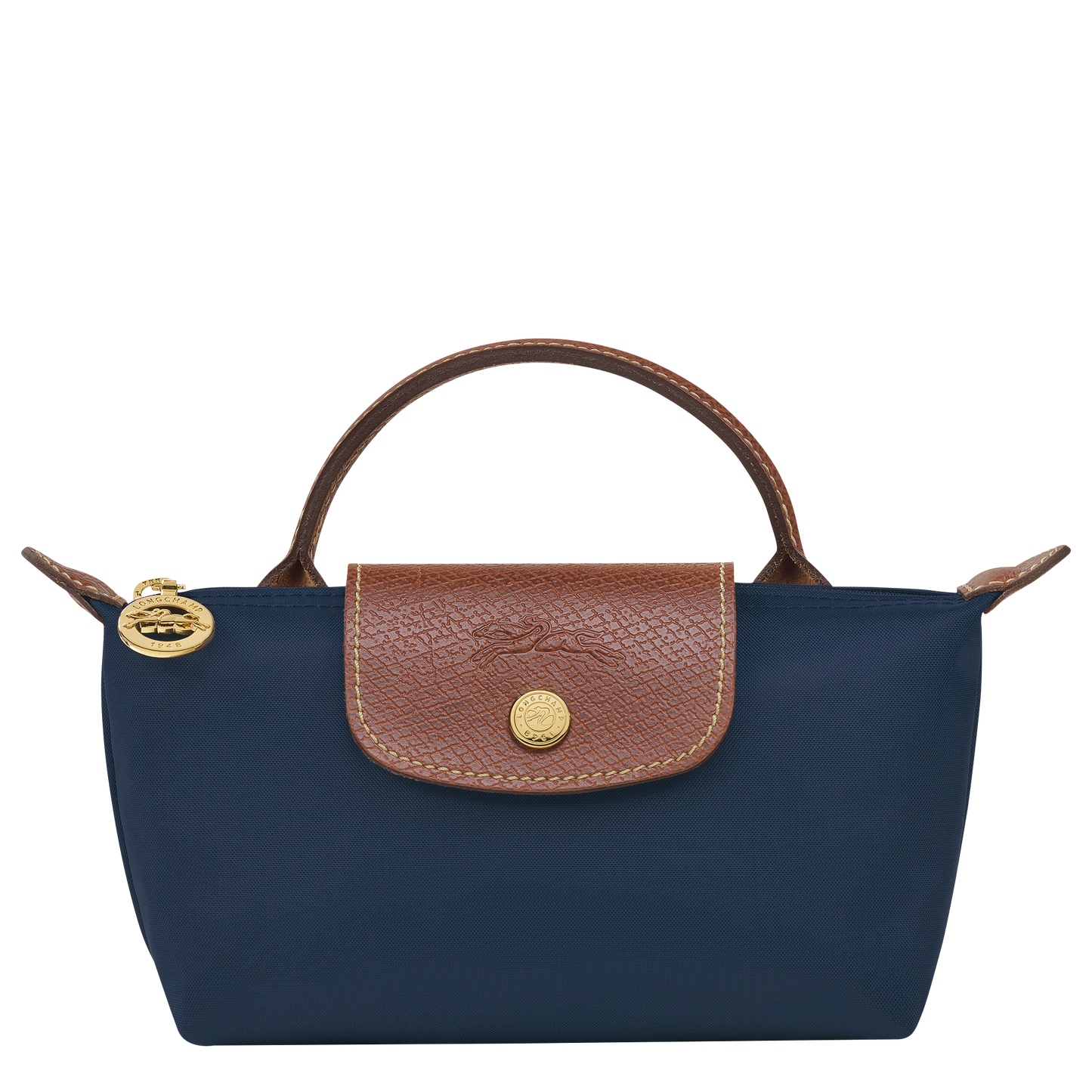 Le Pliage Original Pouch with handle Navy - Recycled canvas