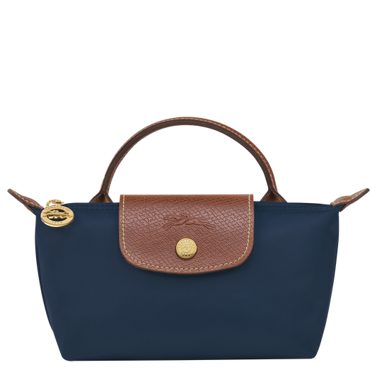Le Pliage Original Pouch with handle Navy - Recycled canvas