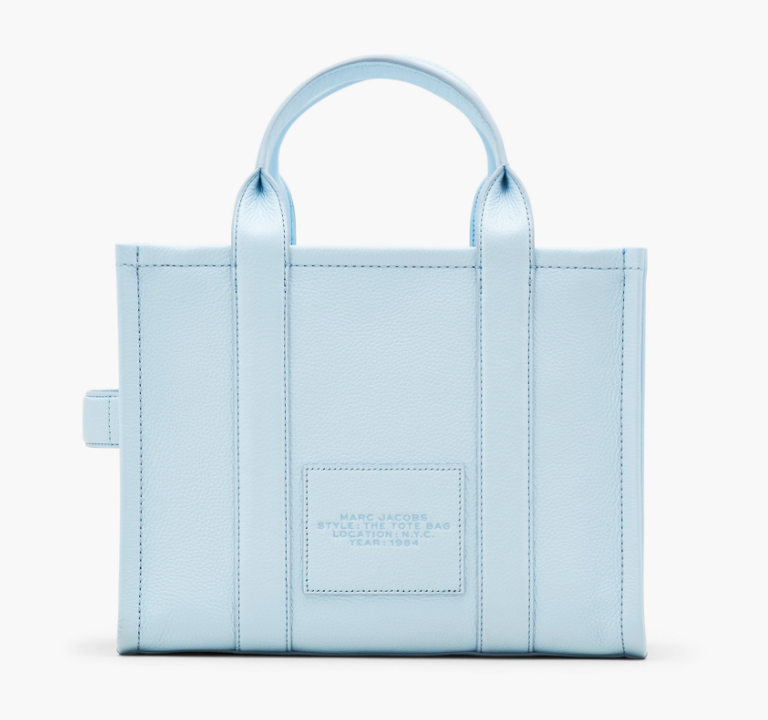 Marc Jacob THE LEATHER MEDIUM TOTE BAG in sky blue