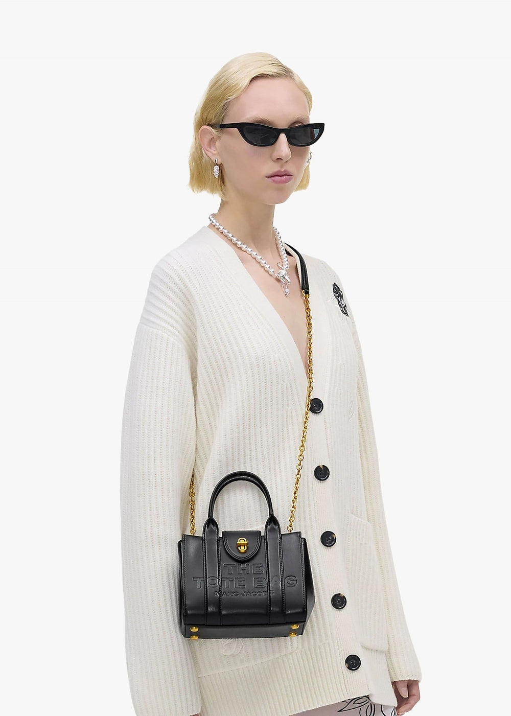 Marc jacob The Turnlock Black Cross-Body Tote Bag