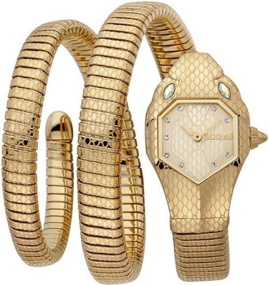 Just Cavalli Signature Snake Serpente Doppio Stainless Steel Watch JC1L168M0035 - Quartz Analog for Women in Stainless Steel Strap