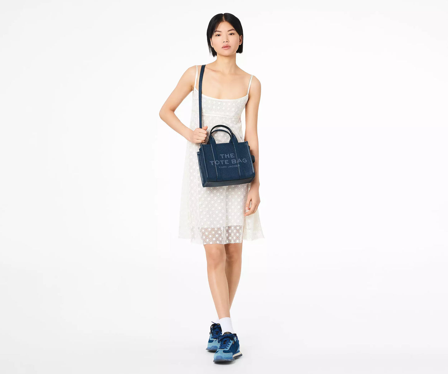 The Marc Jacobs Small Tote Bag Leather Blue Sea