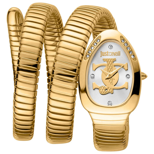 Signature Snake Glam Evo 5 Doppio Quartz Silver Dial Women's Watch JC1L228M0035