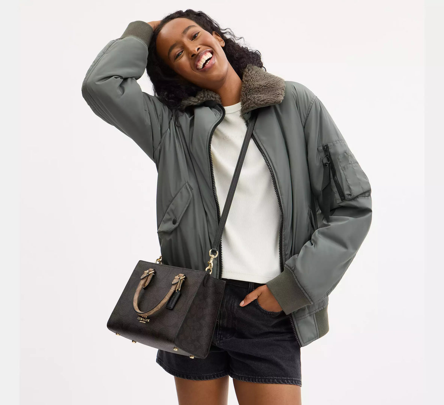 Coach Maggie Small Tote Bag In Blocked Signature Canvas
