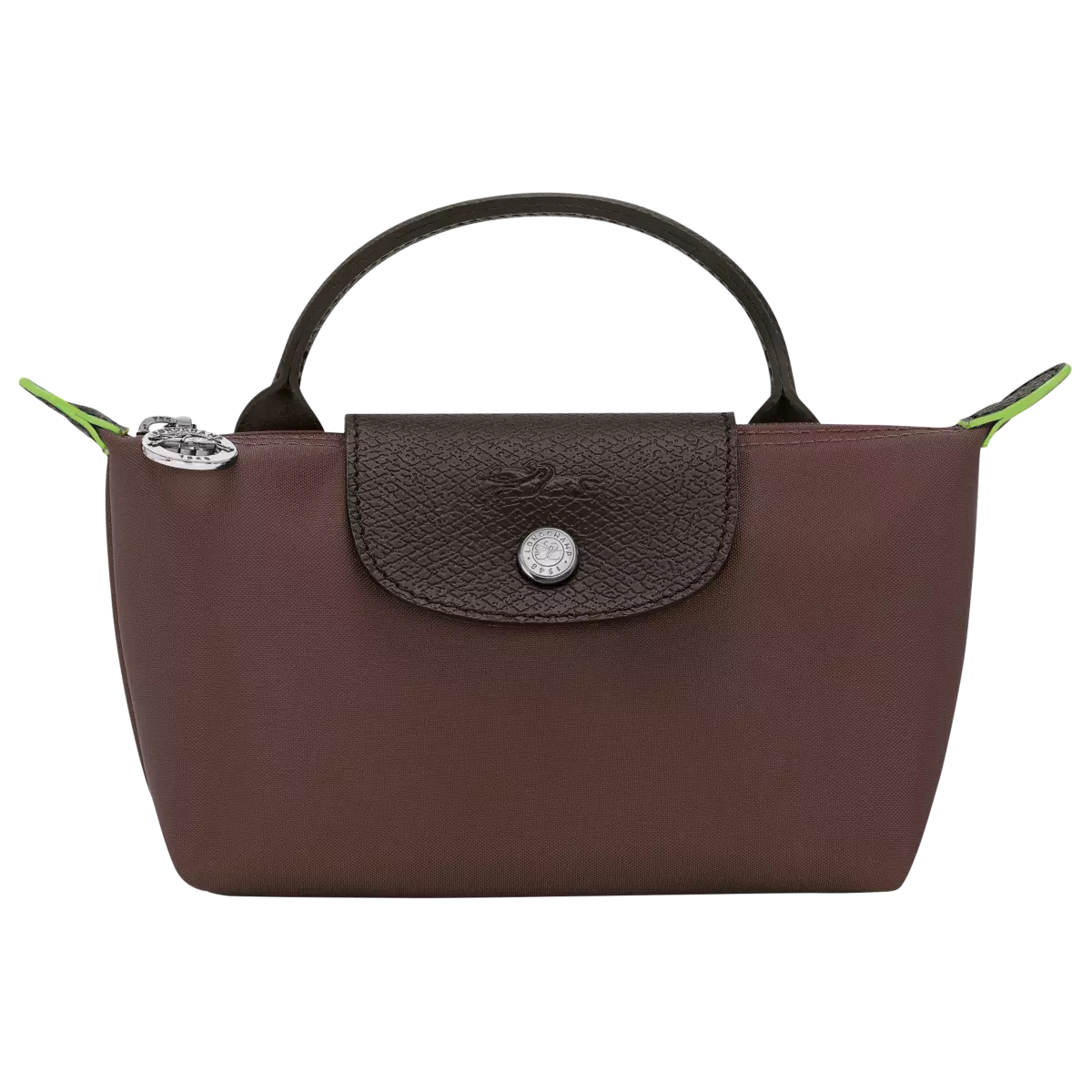 Le Pliage Green Pouch with handle Mocha - Canvas mini