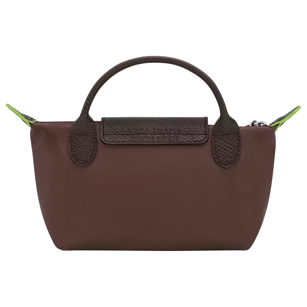 Le Pliage Green Pouch with handle Mocha - Canvas mini