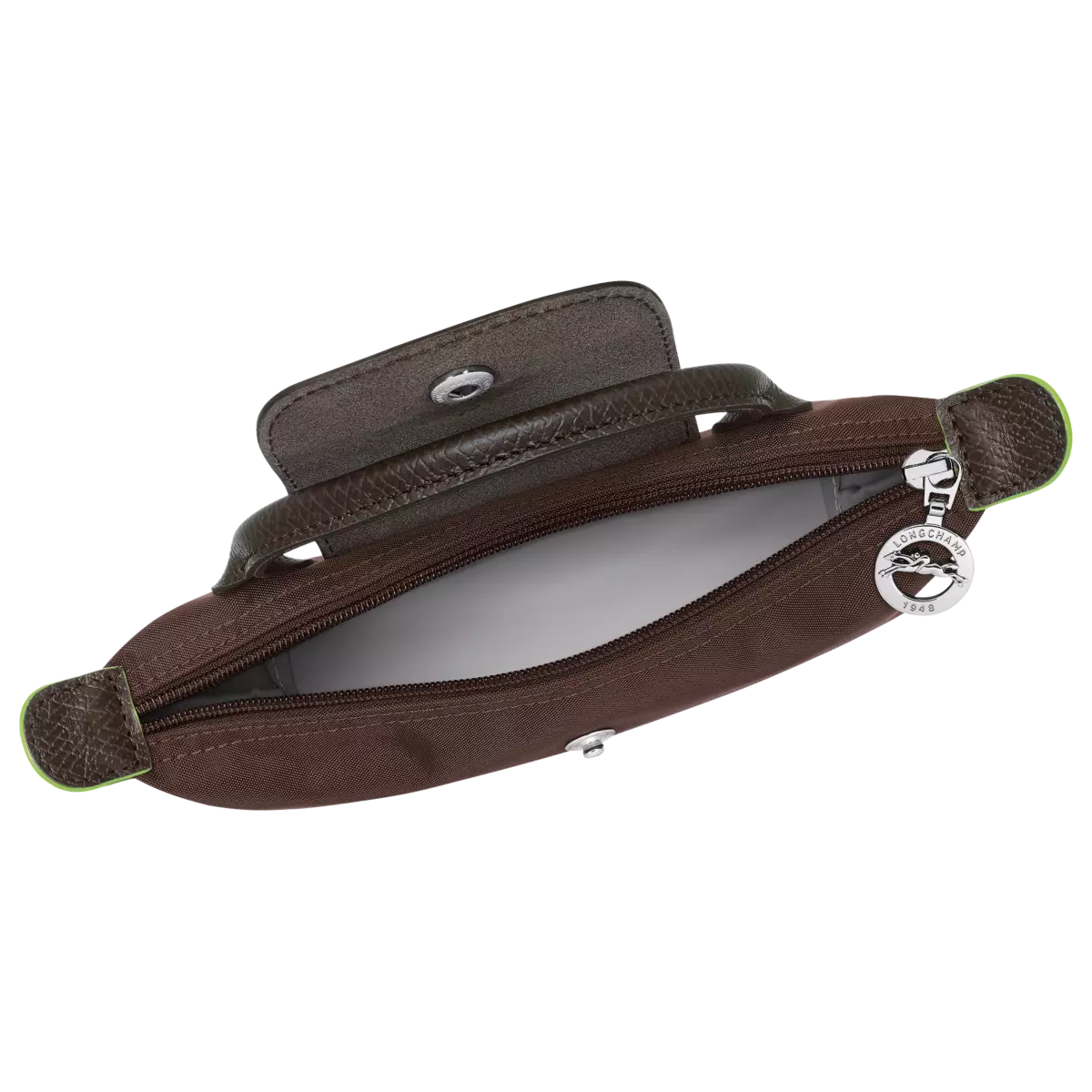 Le Pliage Green Pouch with handle Mocha - Canvas mini
