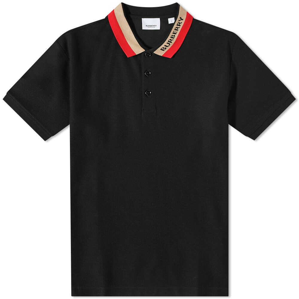 Burberry Men's Edney Polo Shirt in Black Large