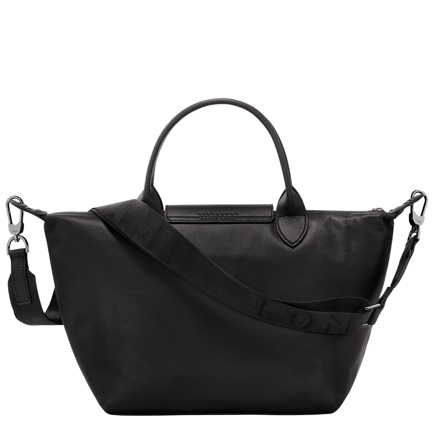 Long Champ Le Pliage Medium Handbag Black - Leather