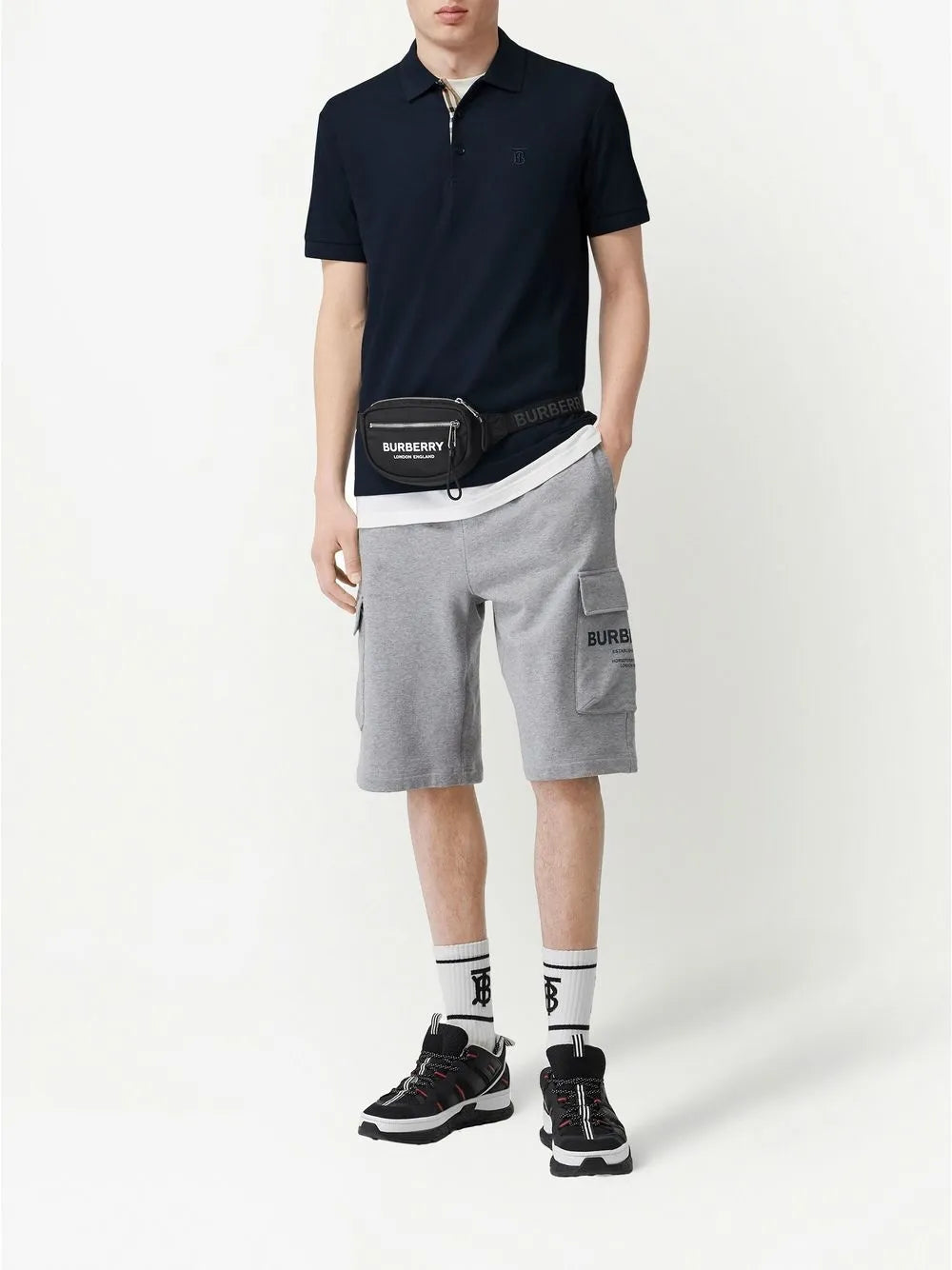 Burberry logo-embroidered polo shirt