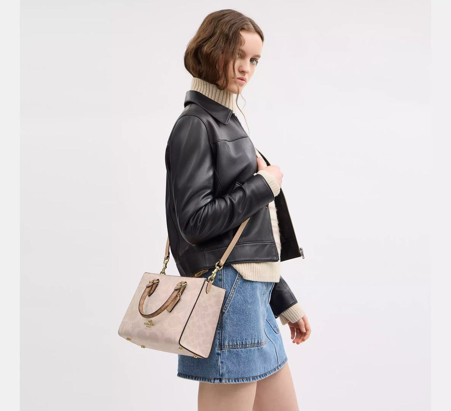 Coach Maggie Small Tote Bag In Blocked Signature Canvas
