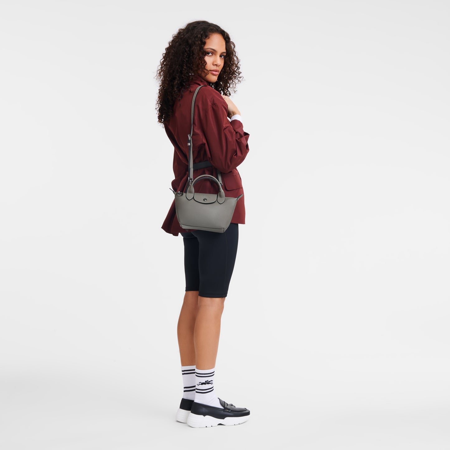 Long Champ Le Pliage Xtra XS Handbag Turtledove - Leather
