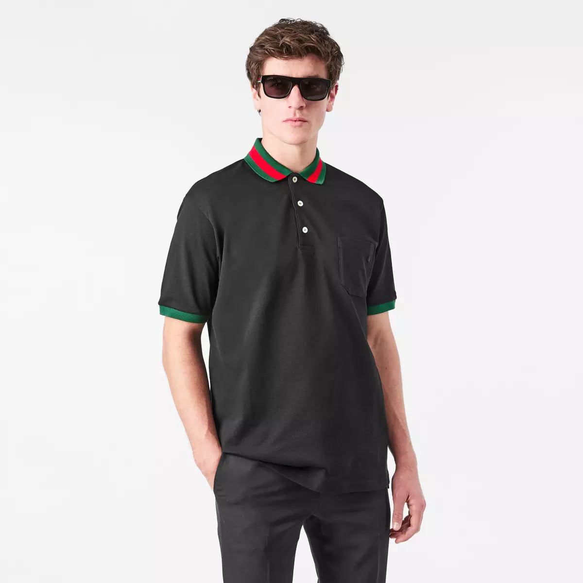 Gucci Web Collar Polo Shirt