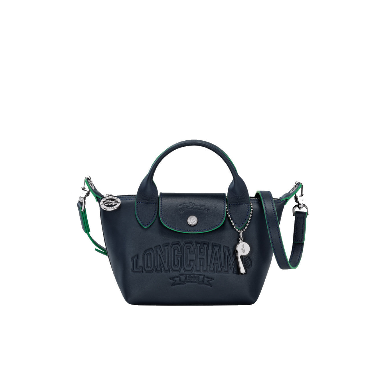 LONGCHAMP Longchamp Le Pliage Xtra Crossbody Bag XS Navy Blue Leather