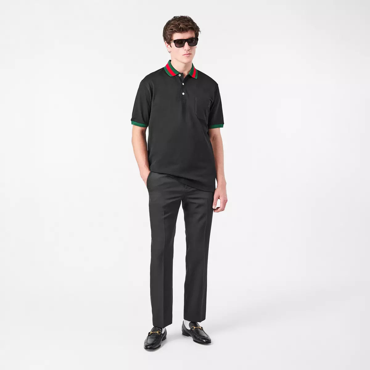 Gucci Web Collar Polo Shirt