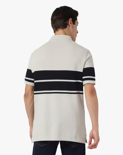 ARMANI EXCHANGE Striped Regular Fit Pique Polo T-Shirt