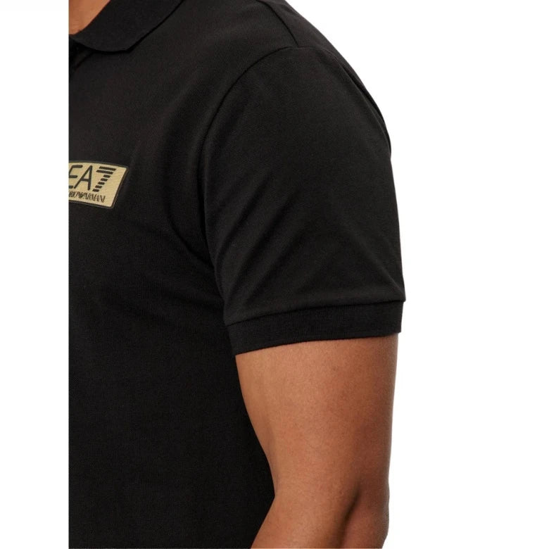 EA7 EMPORIO ARMANI Men's black polo shirt