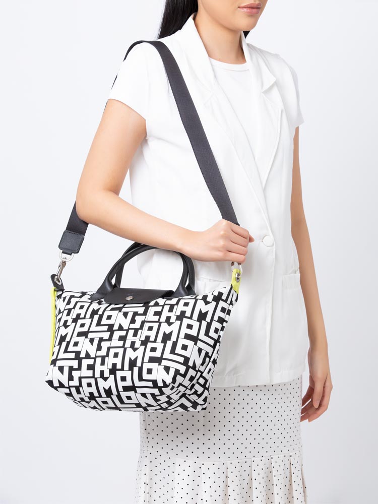 Longchamp Le Pliage LGP Small SH Black White