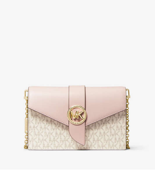 Michael Kors Charm Medium Monogram Leather Crossbody Bag