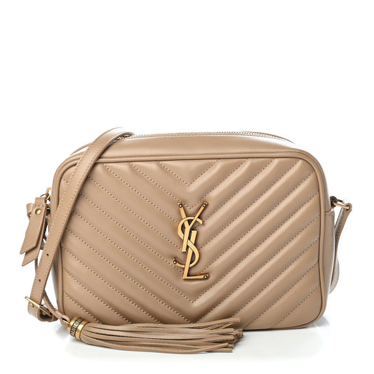 YSL Saint Laurent Calfskin Matelasse Monogram Lou Camera Bag