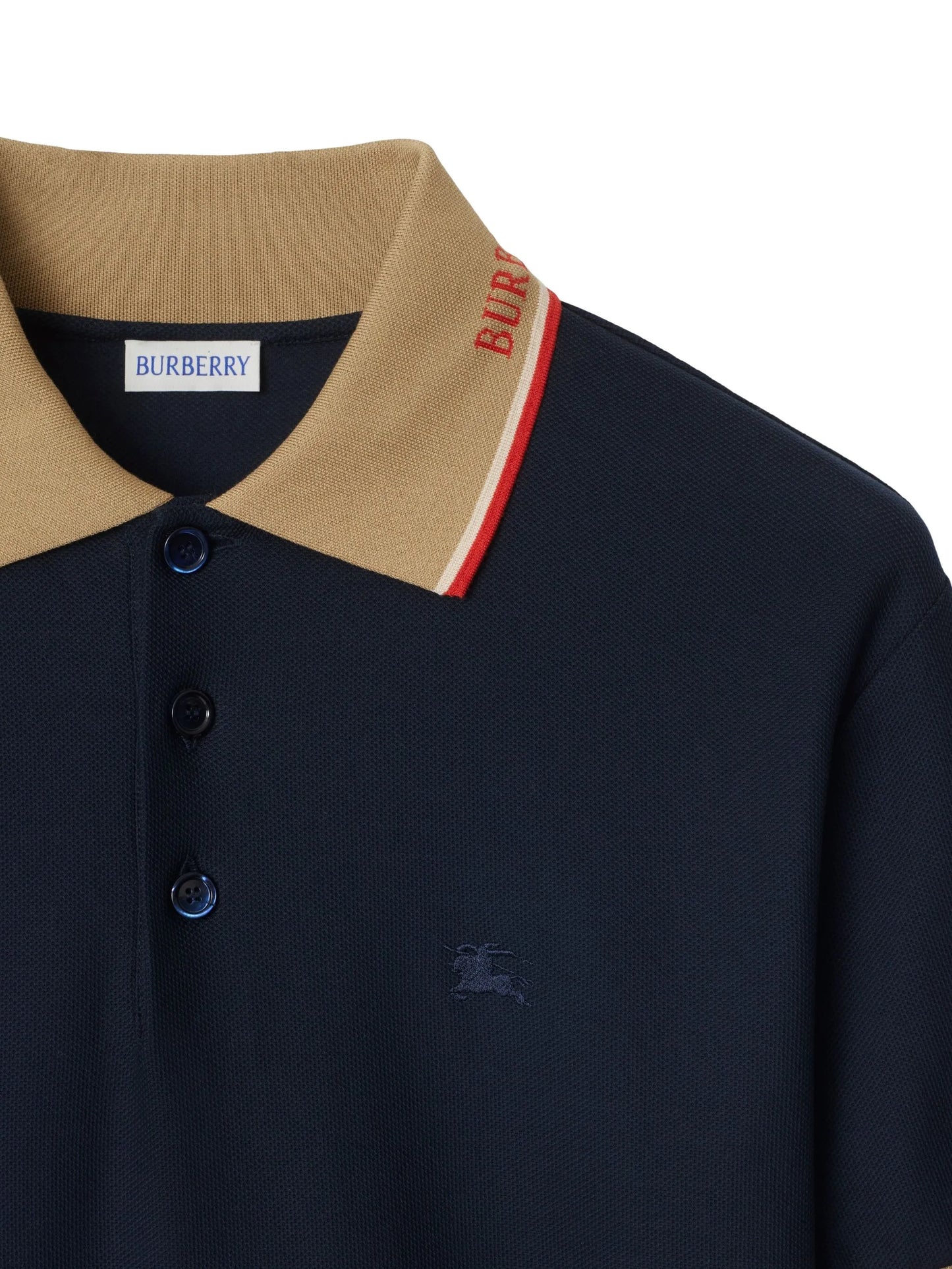 Burberry cotton polo shirt in Navy Blue